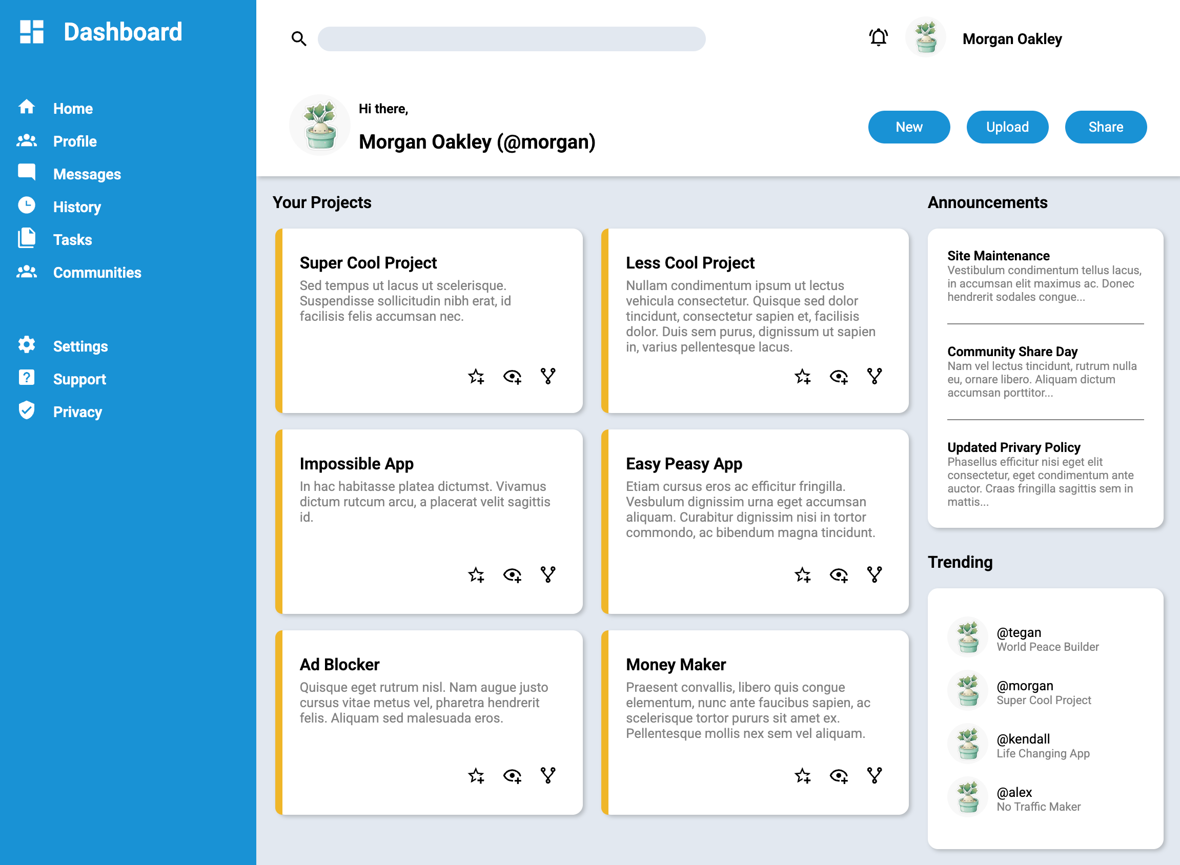 Dashboard screenshot