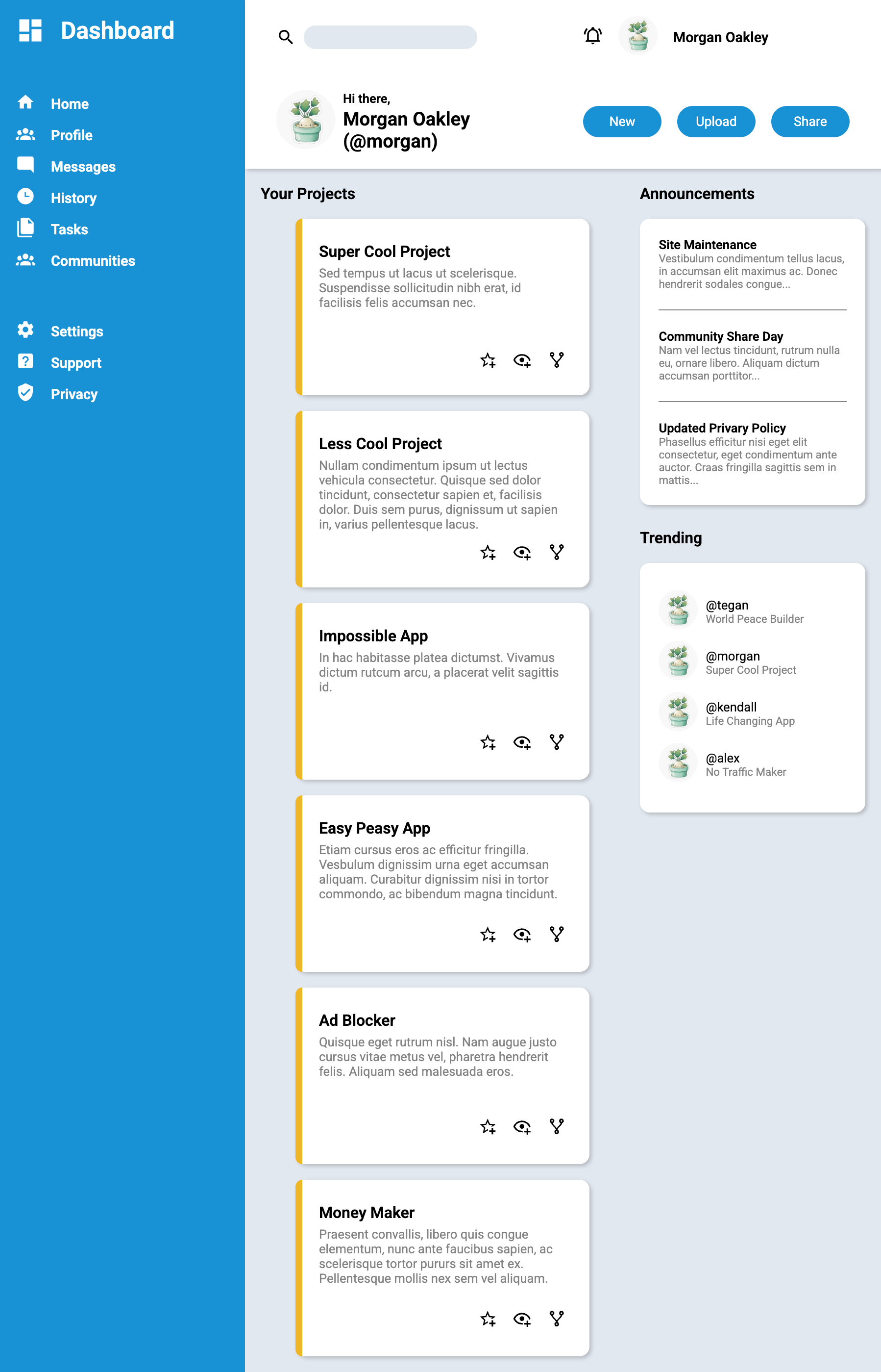 Dashboard screenshot